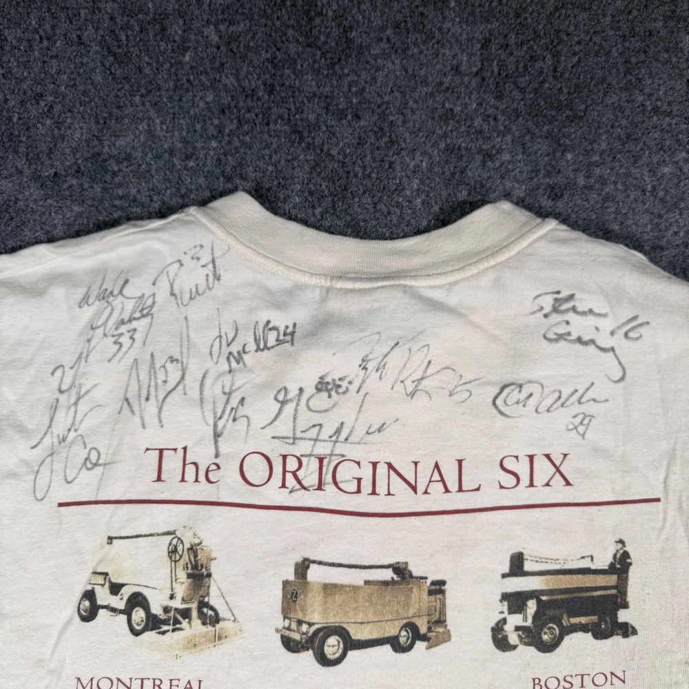Zamboni The Original Six T-Shirt Mens Medium Cream Vintage Hockey NHL Graphic